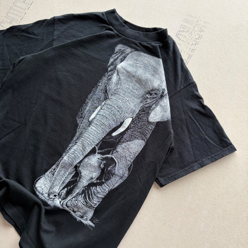 Vintage 90s aop nature style Elephant T-shirt